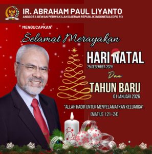 Selamat Natal dan Tahun Baru 2026. IR.ABRAHAM PAULIANTO