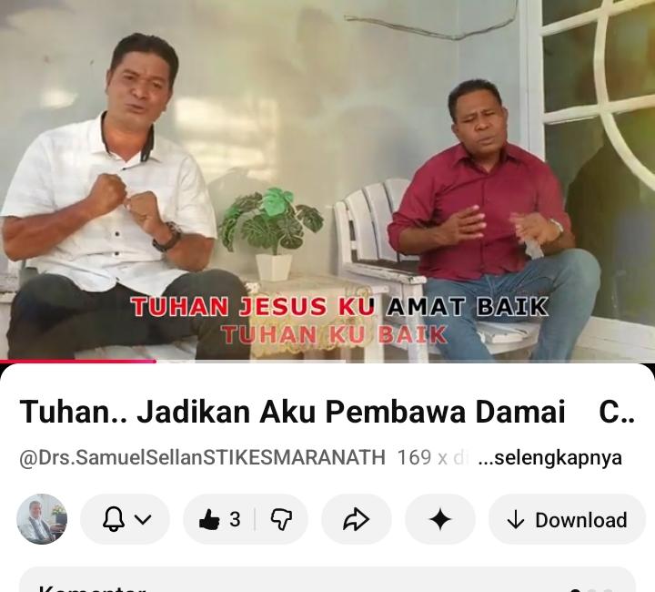 Salasatu cuplikan lagu ciptaan Drs. Samuel Sellan